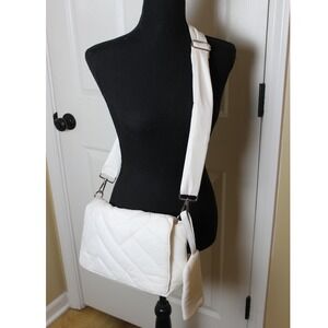 BOSTANTEN Cream Quilted Crossbody Bag Purse Removable‎ Pouch Shoulder Bag